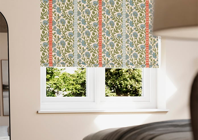 Petal & Block Latika Stripe, Neem - Roller Blind - Image 5